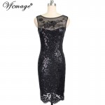 Vfemage Womens Sexy Hot Sequin Glitter See Through Mesh Party Club Evening Special Occasion Bodycon Embroidery Dress 3087