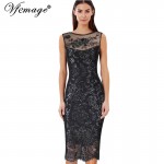 Vfemage Womens Sexy Hot Sequin Glitter See Through Mesh Party Club Evening Special Occasion Bodycon Embroidery Dress 3087