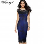 Vfemage Womens Sexy Sequins Crochet Butterfly Lace Party Bodycon Evening Bridemaid Mother of Bride Special Occasion Dress 3998