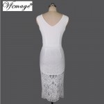 Vfemage Womens Sexy V-Neck Floral Flower Lace Tunic Casual Party Club Special Occasion Sheath Mid-calf Midi Bodycon Dress 4317