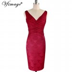 Vfemage Womens Sexy V Neck Ruched Slim Dobby Fabric Party Special Occasion Bridesmaid Sheath Fitted Bodycon Dress 4280