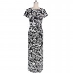 Vfemage Womens Spring Summer Elegant Vintage Print Pinup Short Sleeve Casual Party Fit Bodycon Pencil Long Maxi Dress 2076