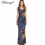 Vfemage Womens Summer Elegant Bohemian Floral Print Casual Party Beach Long Maxi Dress 2721