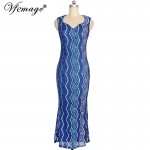 Vfemage Womens Summer Elegant Bohemian Floral Print Casual Party Beach Long Maxi Dress 2721