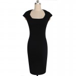 Vfemage Womens Summer Elegant Cap Sleeve Slim Casual Wear To Work Office Party Fitted Sheath Bodycon Pencil Dress 2339