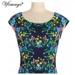 Vfemage Womens Summer Elegant Floral Leaf Print Cap Sleeve Casual Party Beach Sheath Bodycon Vestidos Pencil Dress 3036