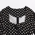 Vintage Dress Women Dots Long Sleeve A-line Dresses Spring Fall Winter