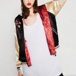 Vintage Embroidery Stars Flower Pattern Reversible Jacket Coat Women Contrast Sleeve Bomber Pilots Outerwear Tops Trendy