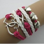 Vintage Fashion Infinite Multilayer Leather Bracelets Love Anchor Rudder 8 Bracelets For Women Charm Jewelry Accessories