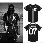 Vintage Fashion Unisex Hip Hop Allover T-Shirt Baseball Jersey New come Peplum tops Black t Shirt Men Clothes