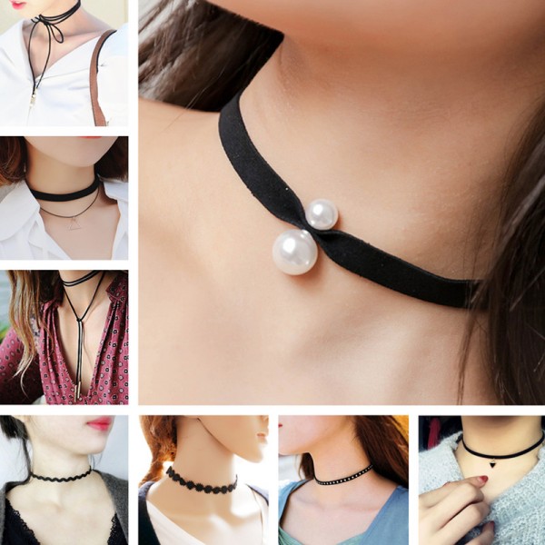 black choker style necklace