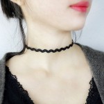 Vintage Gothic Lolita Punk Crystal Choker Necklace Black Victorian Style Resin Tassel Vampire Steampunk Torques Jewellery