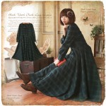 Vintage Mori Girl Preppy British Plaid Long Maxi Dress Princess Dress Sweet Peter Pan Collar Women Gothic Dress Boho Vestido 