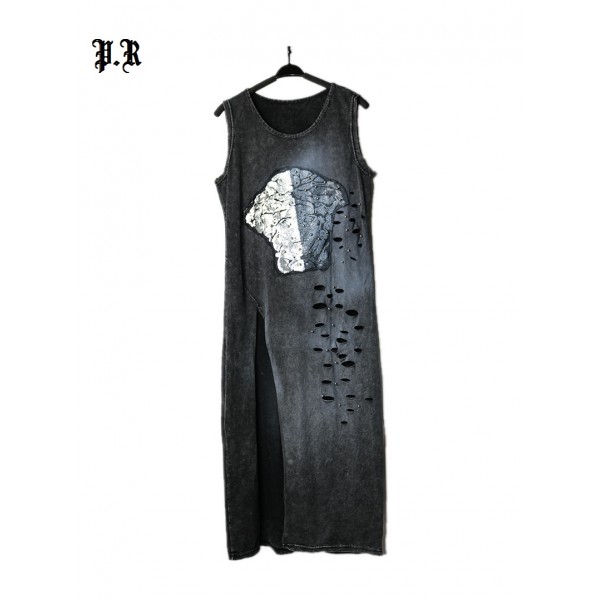 Vintage Summer Dress Women Boho Sexy Long Dresses Vestido De Festa Robe Longue Femme Sequin Skull Women's Clothing Clothes Tops