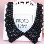 Vintage black lace beaded collar choker collar necklace fake collar women 's clothing accessories sweet false collar