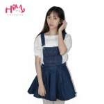 Vivi Japan Strap School Denim Dress For Ladies Dark Blue Removable Summer Detachable Student Overalls Dress Women Kawaii Clothes