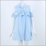 WINDGIRL women summer dress 2017 blue striped straight dress short sleeve fashion casual dresses Cocktail party beach Vestidos