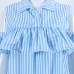 WINDGIRL women summer dress 2017 blue striped straight dress short sleeve fashion casual dresses Cocktail party beach Vestidos