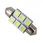 WLJH 10pcs White 36mm Festoon 5050 SMD 6 LED C5W Car Led Auto Interior Dome Door Light Lamp Bulb Pathway lighting 12V Work Lamp