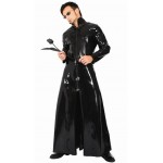 Wet Look Black Sexy Ladies Leather Fancy Dress Catsuit Gothic Fetish Bondage Long dress Clubwear S-XL