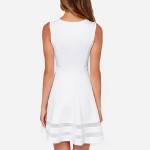 White Dress Chiffon Mesh Women Vestidos Femininos 2016 Summer Sleeveless Chiffon Dresses Beach Party Dress Vestido Branco Curto