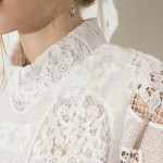 White Lace Dress Women Fashion Sheer Sleeve Dresses Sector Hem Princess Dress Women Turtleneck Slim Lace Dresses Robe Femme 2016