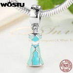 Wholesale 925 Sterling Silver Jasmine's Dress Charm Beads Fit Original WST Bracelet Pendant Authentic European Fine Jewelry