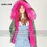 Wholesales Parka Fur Army Thick Parkas Mujer Plus Size Faux Fur inside Real Raccoon Fur Collar Hooded Winter Fur Parka Women