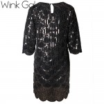 Wink Gal Gold Women Dresses Sexy Short Bodycon Dresses Luxury Sequined Dress W10502