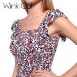 Wink Gal Summer Style Short Dress Sundress Floral Patterns Sweet Mini Dresses Female Clothing 3R1933