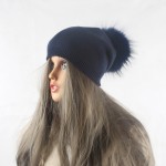 Winter Autumn Pom Pom Beanies Hat Women Knitted Wool Skullies Casual Cap Real Raccoon Fur Pompom Hats 