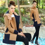 Winter Hooded Wool Coat Abrigos Mujer Invierno 2017 Winter Jacket Women Large Size Camel Cotton-Padded Women Coat 742100