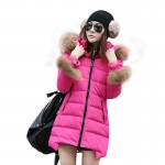 Winter Jacket Women 2015 FashionLuxury Large Fur Women's Duck Down Jacket Thick Long Hood Coat Ladies Coat Cat Ears Parka