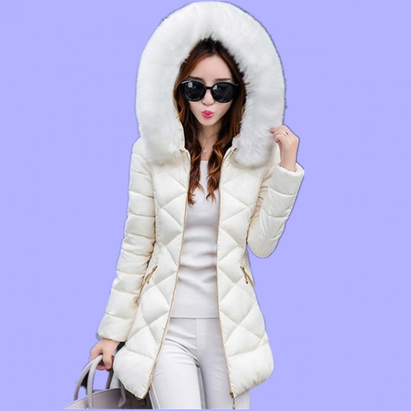 Winter Jacket Women 2016 Winter Coat Women fur collar hooded warm winter coat Down & Parkas  JN898