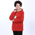 Winter Middle Aged Womens Hooded Imitation Lambs Fleece Jackets Ladies Warm Soft Velevt Coats Mother Overcoats Plus Size