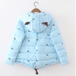 Winter New Fashion Japanese Style Fresh Rabbit Embroidery Coat Hooded Cotton Jacket Thicken Warm Student Preppy Style Women Coat