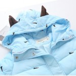 Winter New Fashion Japanese Style Fresh Rabbit Embroidery Coat Hooded Cotton Jacket Thicken Warm Student Preppy Style Women Coat