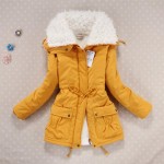 Winter Warm Coat Women Slim Plus Size Plus Velet Outwear Medium-Long Wadded Jacket Thick Hooded Cotton Wadded Warm