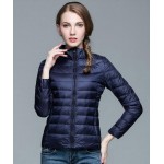 Winter Women  Stand Collar 90% White Duck Down Jacket Female Ultra Light Down Jackets Slim Long Sleeve Parkas Candy Color Fashio