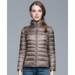 Winter Women  Stand Collar 90% White Duck Down Jacket Female Ultra Light Down Jackets Slim Long Sleeve Parkas Candy Color Fashio