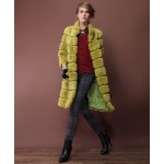 Winter Women's Genuine Natural Rex Rabbit Fur Coat Mandarin Collar Lady Warm Trench Overcoat Outerwear VF0382