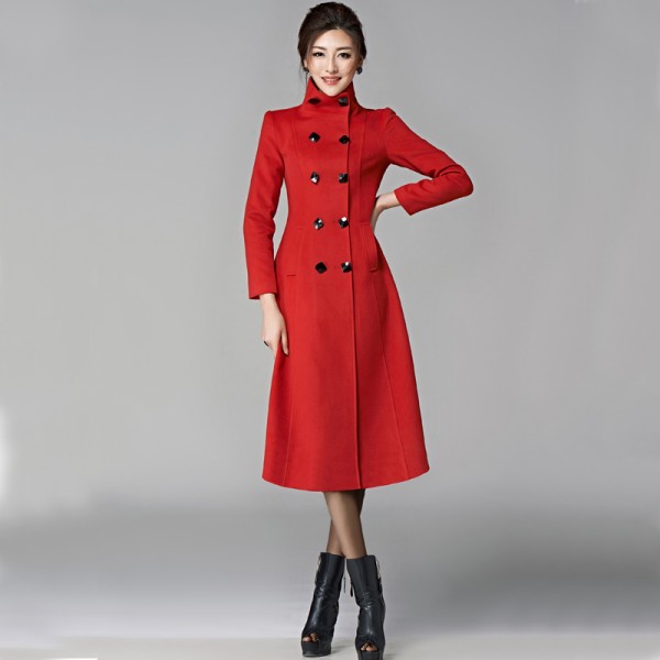 Winter coat women 2017 double-breasted cashmere coat female sobretudo woolen coats thicker longer casaco feminino