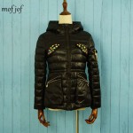 Winter jacket women warm coat with crystal hoodie coat