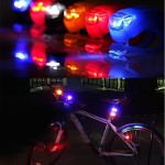 With Battery Led Bicycle Lights Silicone Bike Light Head Front Rear Wheel Bicycle Accessories Waterproof Cycling Front Led Light