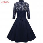 Woman 2017 Summer Vintage Dress Big Size 50s Rockabilly Lace Party Dresses Black Slim Elegant Ladies Evening Party Vestidos Maix