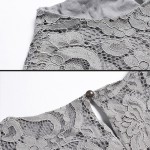 Woman Plus Size Elegant Lace Dress Gray European  Spring Summer Feminine Half Sleeve loose Vestidos 3XL XXXXL 1980WY