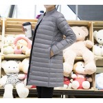 Woman Spring Padded Warm Coat Ultra Light Duck Down Jacket Long Female Overcoat Slim Solid Jackets Winter Coat Portable Parkas