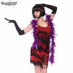 Women 1920s Flapper Great Gatsby Dress Gradual Tiered Fringe Latin Sasa Dance Strap Sexy Party Dress Melindrosa Vestido