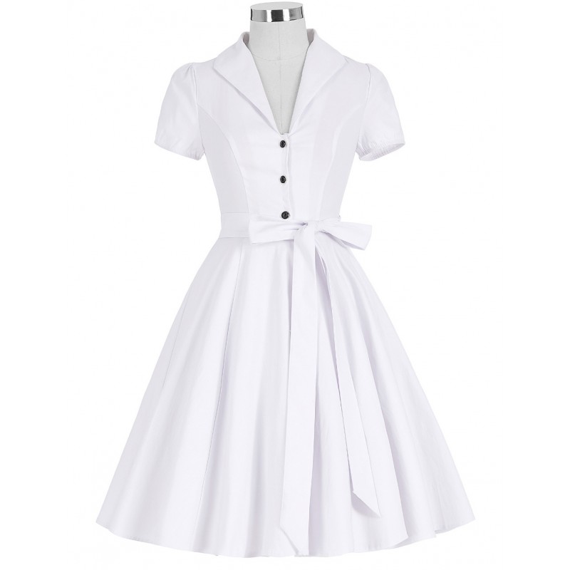 short white vintage dress