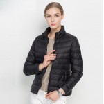 Women 90% White Duck Down Jacket Winter Fall Female Ultra Light Down Jackets Slim Solid Long Sleeve Parkas Candy Color Zip Coat